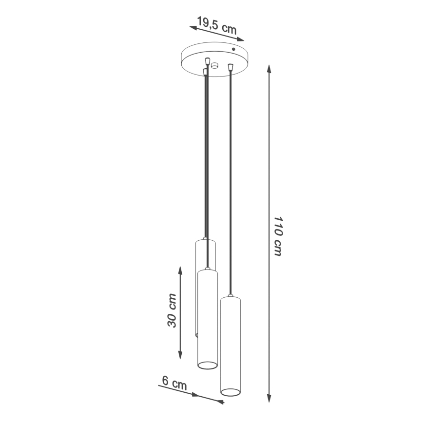 Luster na lanku LAGOS 3xGU10/10W/230V zelená