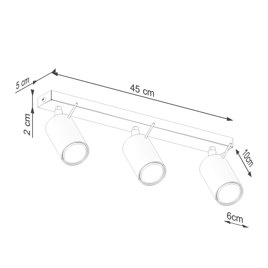 Bodové svietidlo RING 3xGU10/10W/230V červená