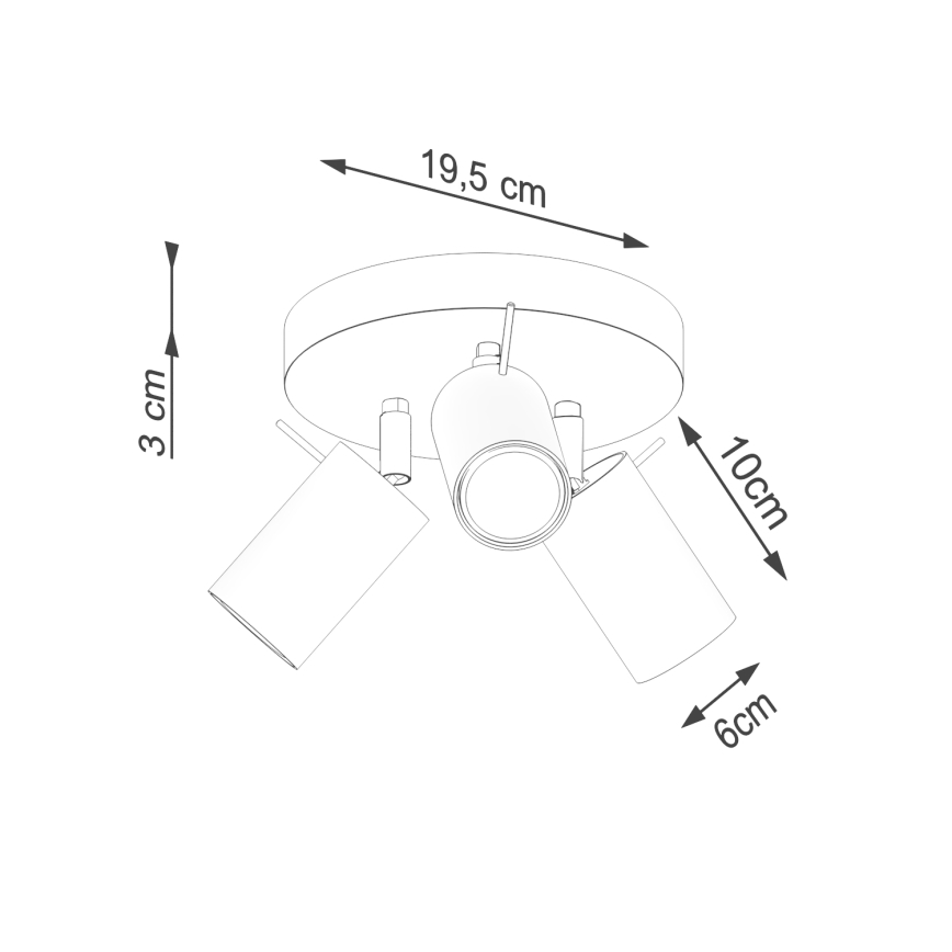 Bodové svietidlo RING 3xGU10/10W/230V červená