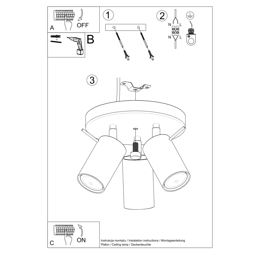Bodové svietidlo RING 3xGU10/10W/230V červená