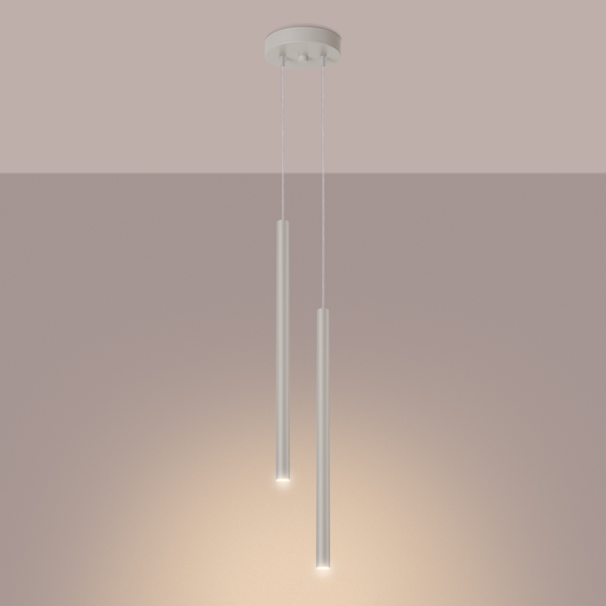 Luster na lanku PASTELO 2xG9/8W/230V krémová