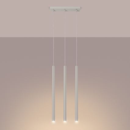 Luster na lanku PASTELO 3xG9/8W/230V krémová