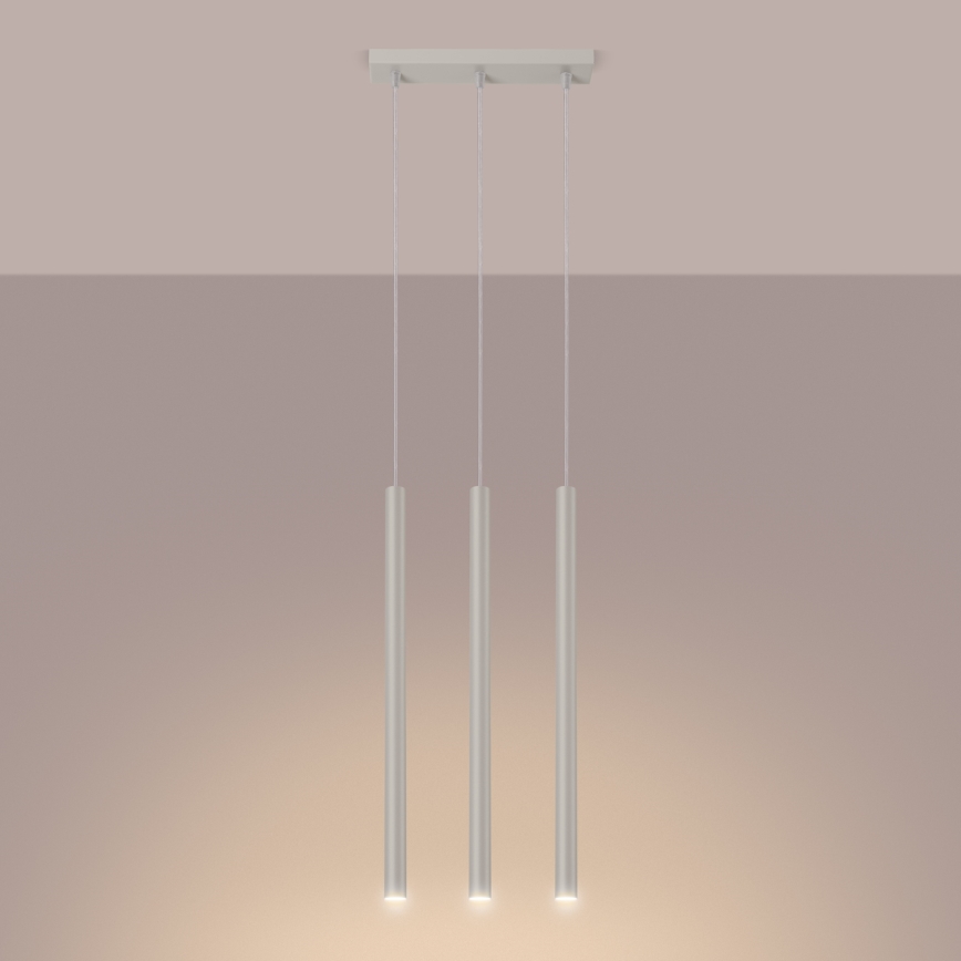 Luster na lanku PASTELO 3xG9/8W/230V krémová