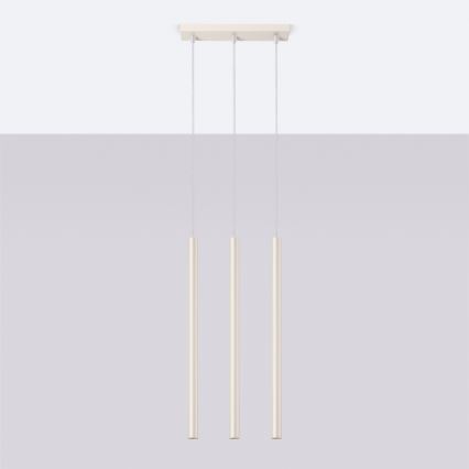 Luster na lanku PASTELO 3xG9/8W/230V krémová