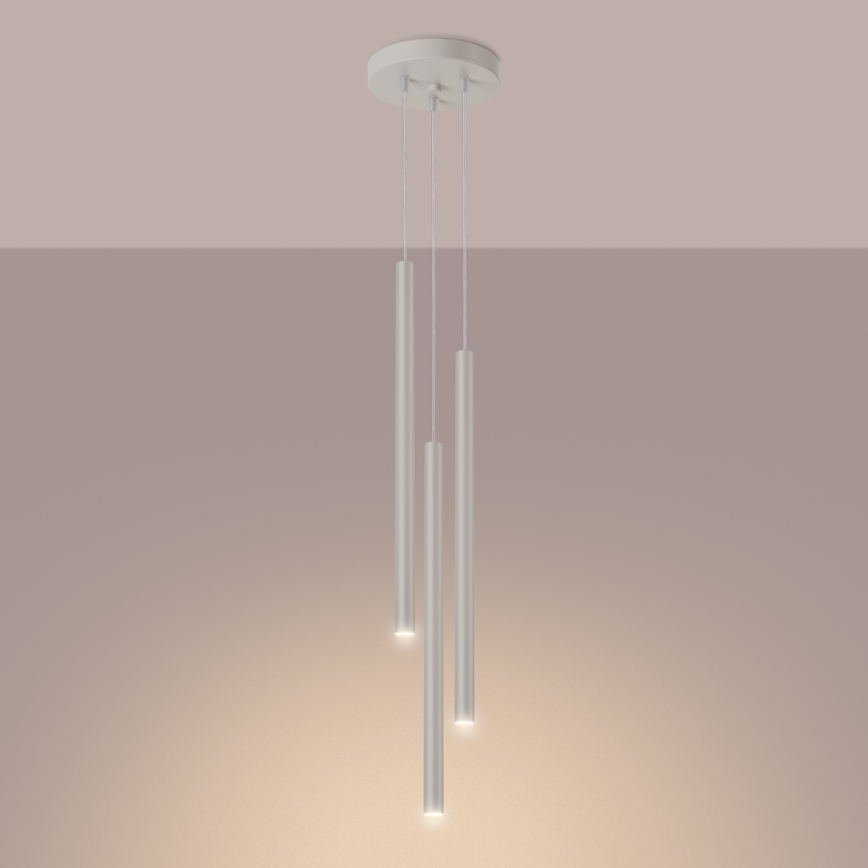Luster na lanku PASTELO 3xG9/8W/230V krémová