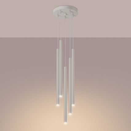 Luster na lanku PASTELO 5xG9/8W/230V krémová