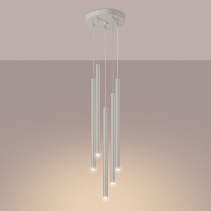 Luster na lanku PASTELO 5xG9/8W/230V krémová