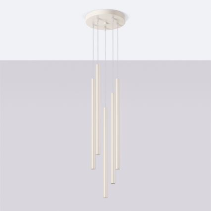 Luster na lanku PASTELO 5xG9/8W/230V krémová