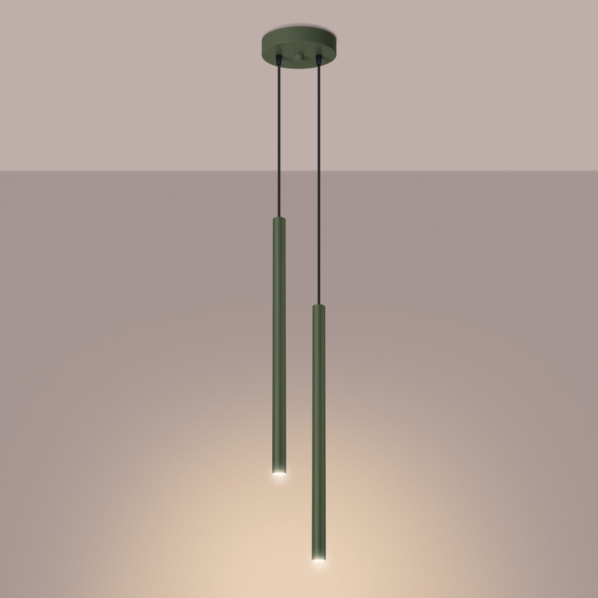Luster na lanku PASTELO 2xG9/8W/230V zelená