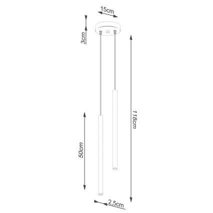 Luster na lanku PASTELO 2xG9/8W/230V zelená