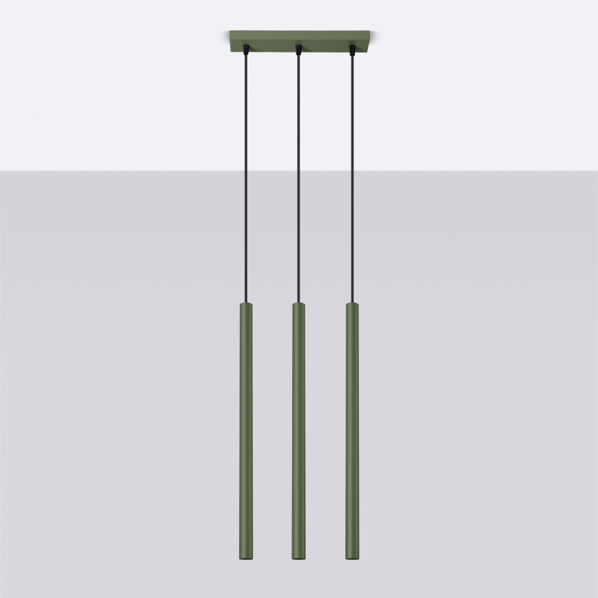 Luster na lanku PASTELO 3xG9/8W/230V zelená