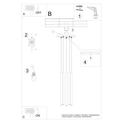 Luster na lanku PASTELO 5xG9/8W/230V zelená