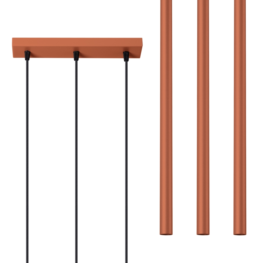 Luster na lanku PASTELO 3xG9/8W/230V červená