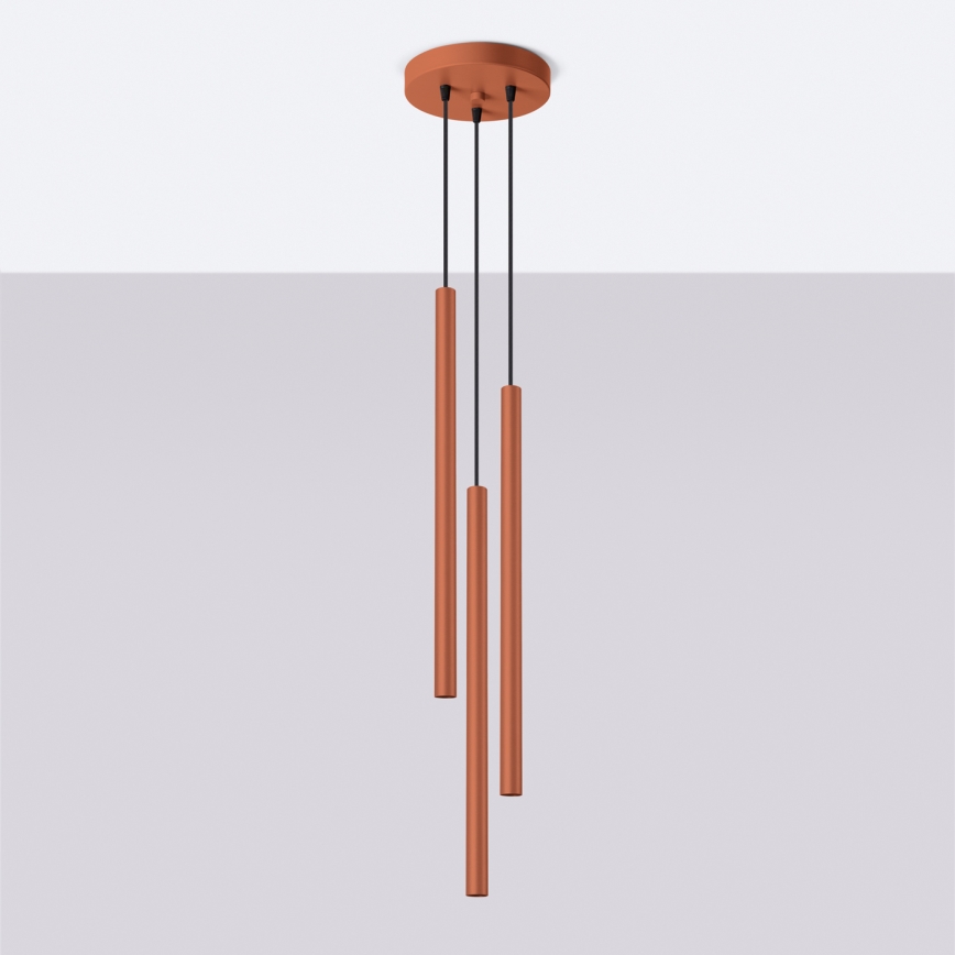 Luster na lanku PASTELO 3xG9/8W/230V červená