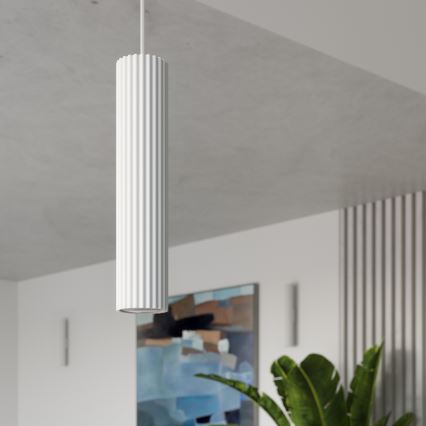 Luster na lanku KARBON 1xGU10/10W/230V biela