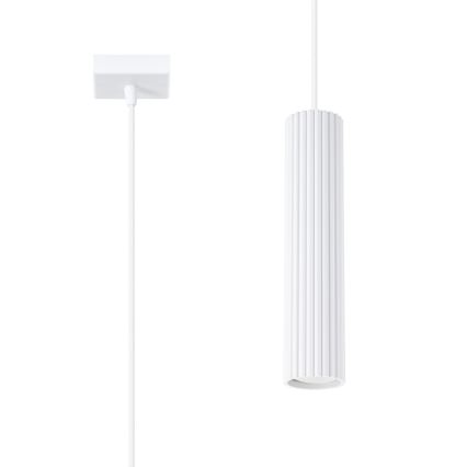 Luster na lanku KARBON 1xGU10/10W/230V biela