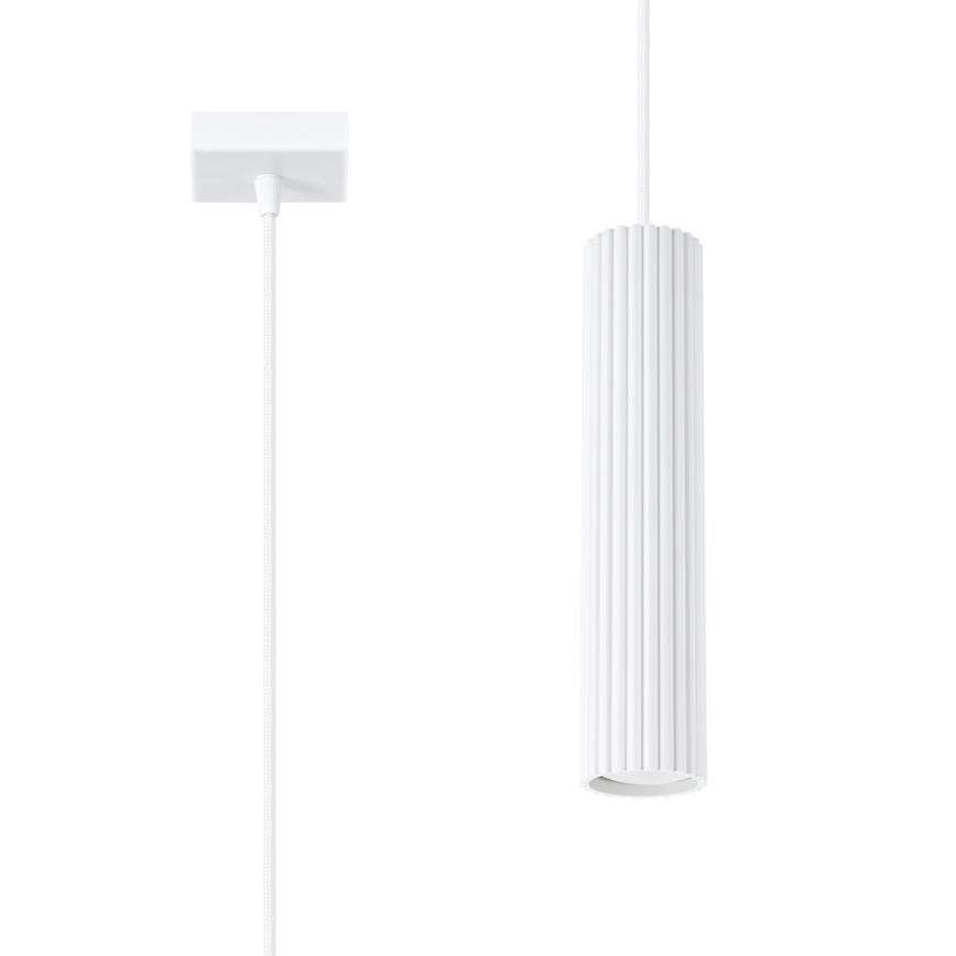 Luster na lanku KARBON 1xGU10/10W/230V biela