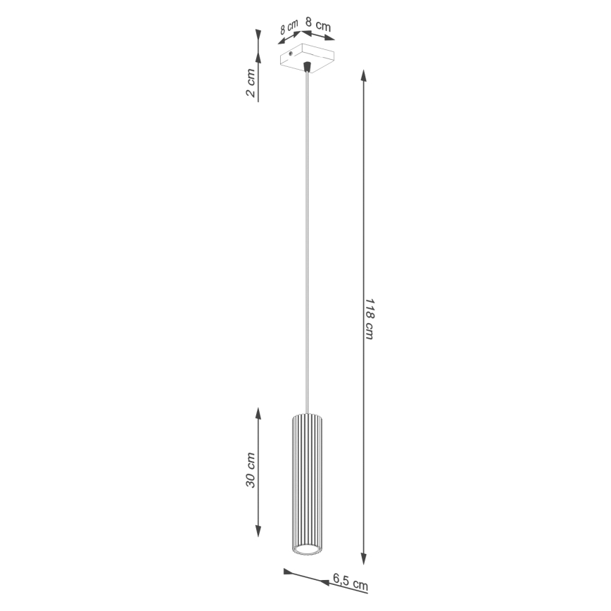 Luster na lanku KARBON 1xGU10/10W/230V biela