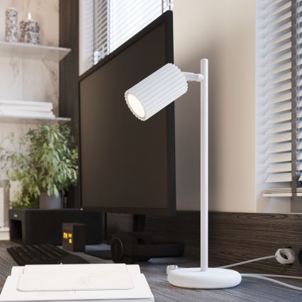 Stolná lampa KARBON 1xGU10/10W/230V biela