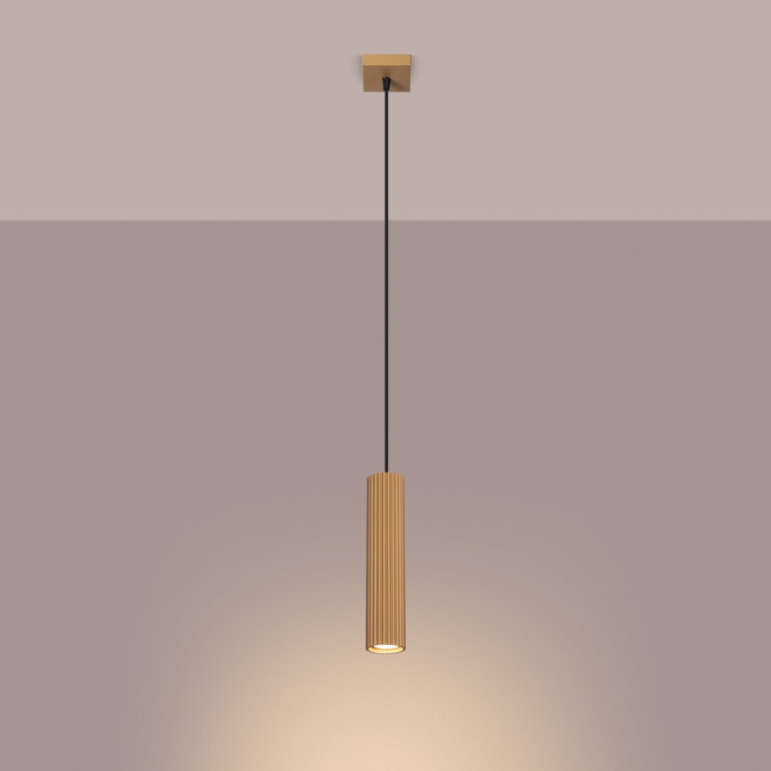 Luster na lanku KARBON 1xGU10/10W/230V zlatá