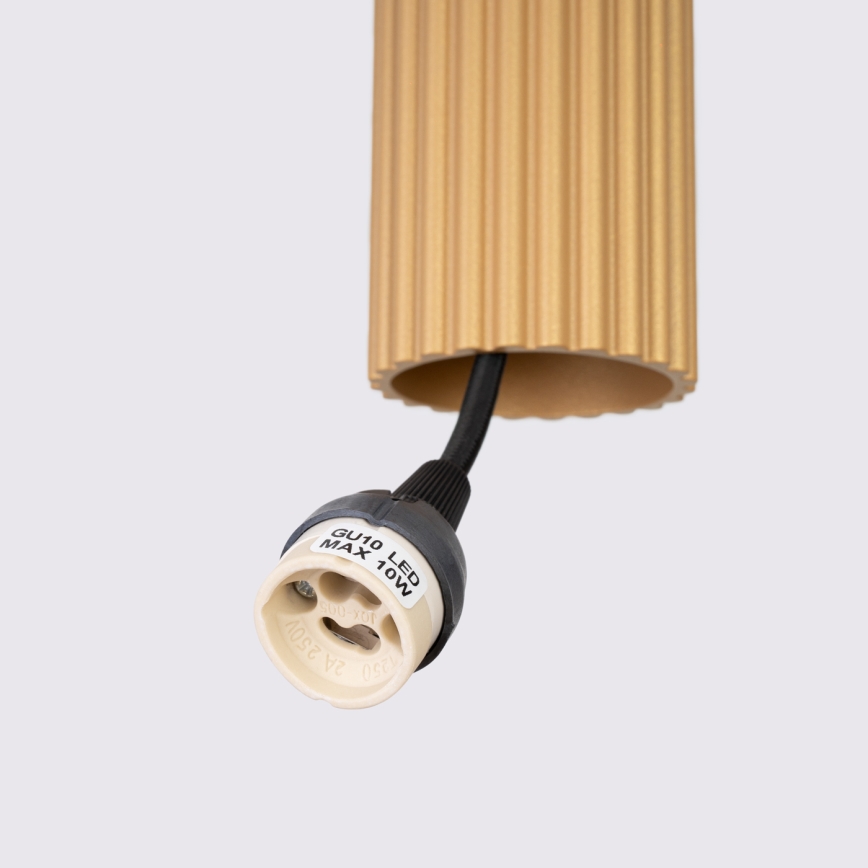 Luster na lanku KARBON 1xGU10/10W/230V zlatá