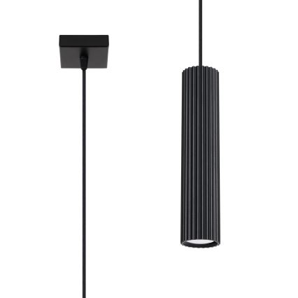 Luster na lanku KARBON 1xGU10/10W/230V čierna