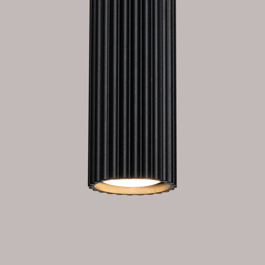 Luster na lanku KARBON 1xGU10/10W/230V čierna