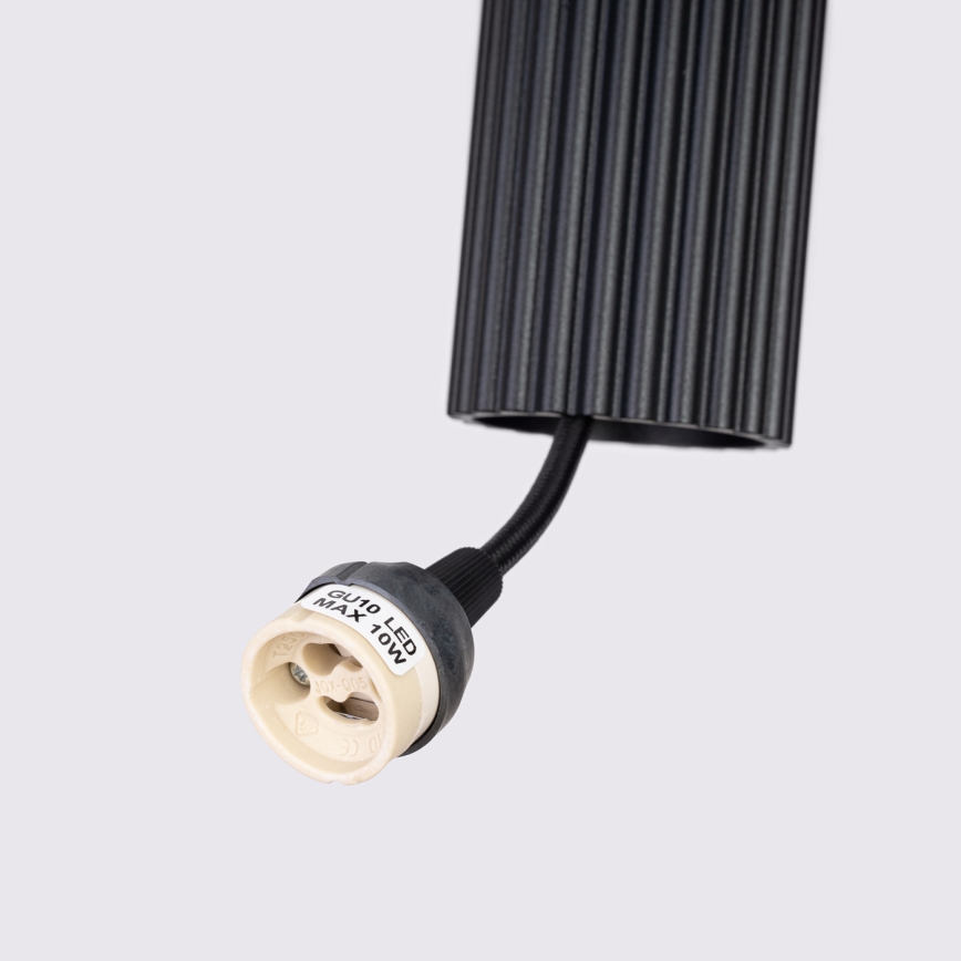 Luster na lanku KARBON 1xGU10/10W/230V čierna