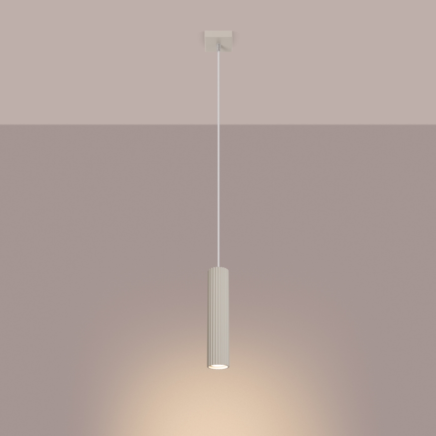 Luster na lanku KARBON 1xGU10/10W/230V krémová