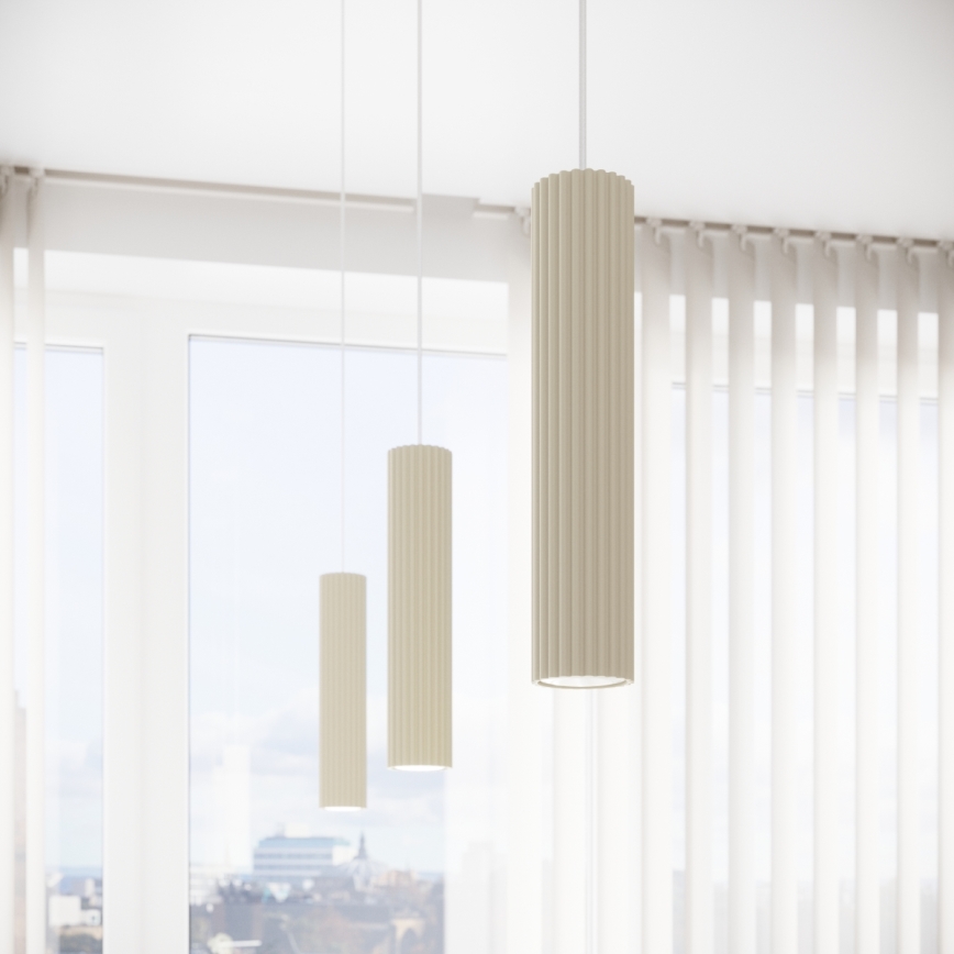Luster na lanku KARBON 1xGU10/10W/230V krémová