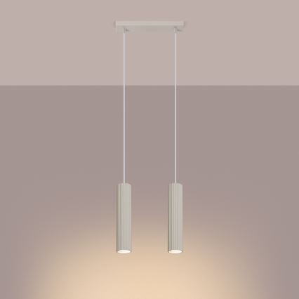 Luster na lanku KARBON 2xGU10/10W/230V krémová