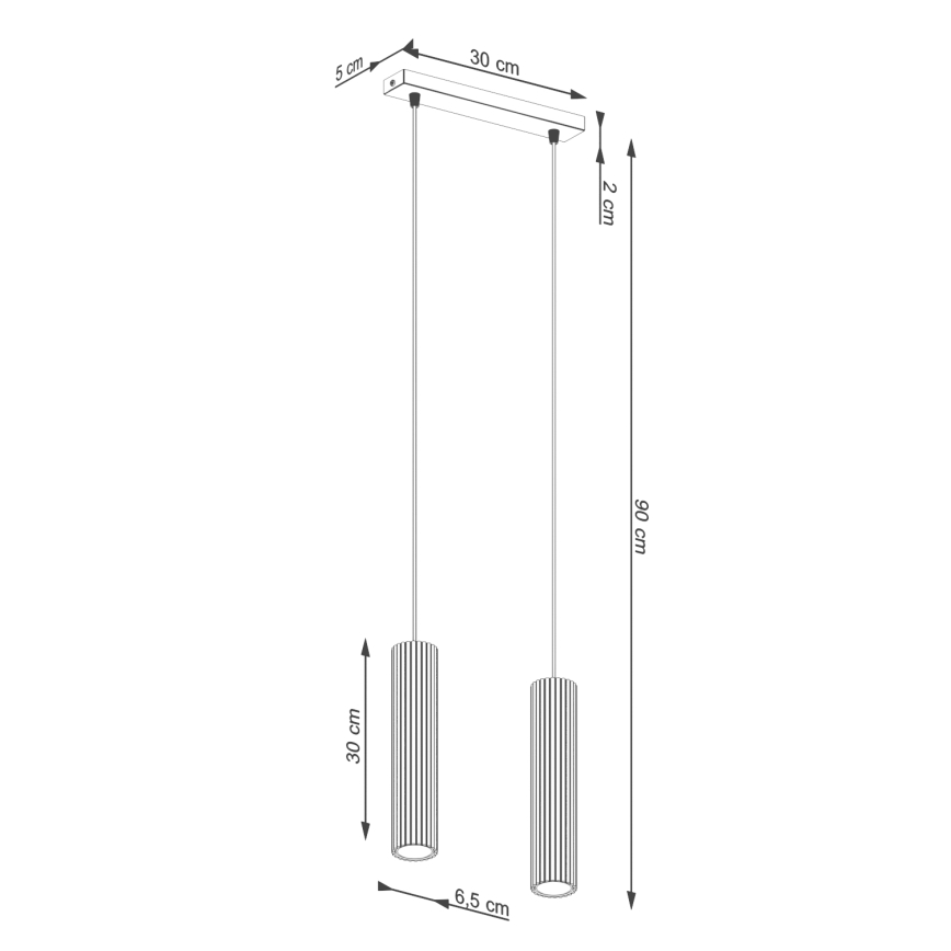 Luster na lanku KARBON 2xGU10/10W/230V krémová