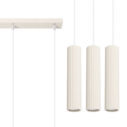 Luster na lanku KARBON 3xGU10/10W/230V krémová