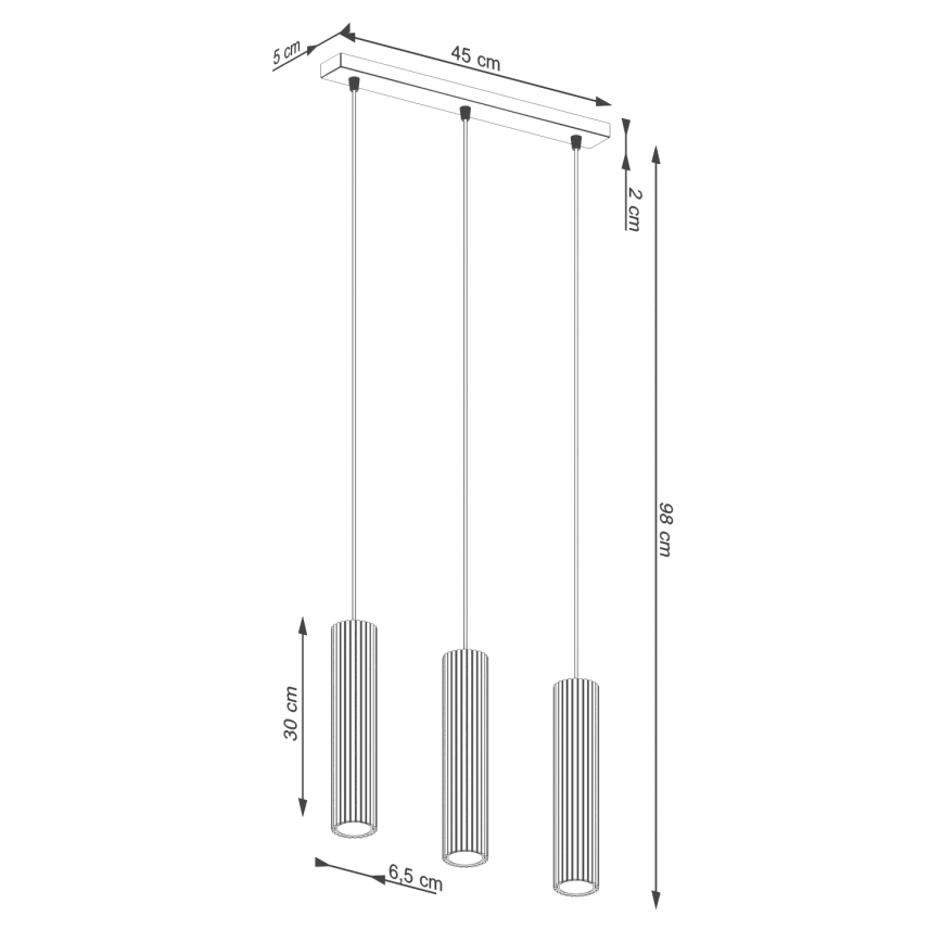 Luster na lanku KARBON 3xGU10/10W/230V krémová