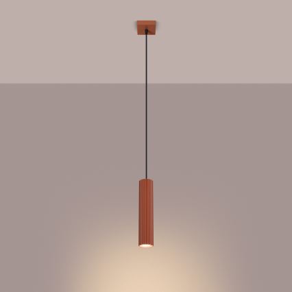 Luster na lanku KARBON 1xGU10/10W/230V červená