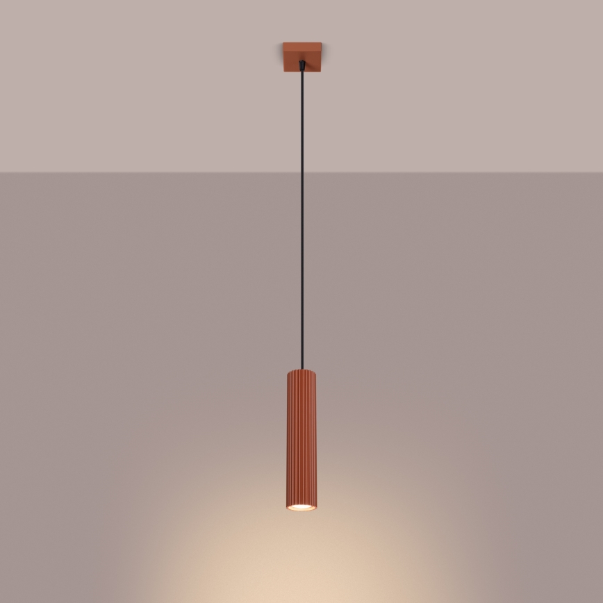 Luster na lanku KARBON 1xGU10/10W/230V červená
