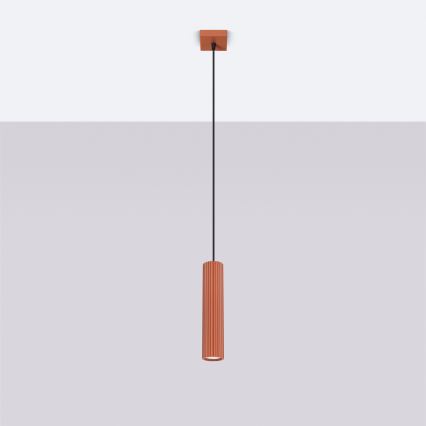 Luster na lanku KARBON 1xGU10/10W/230V červená