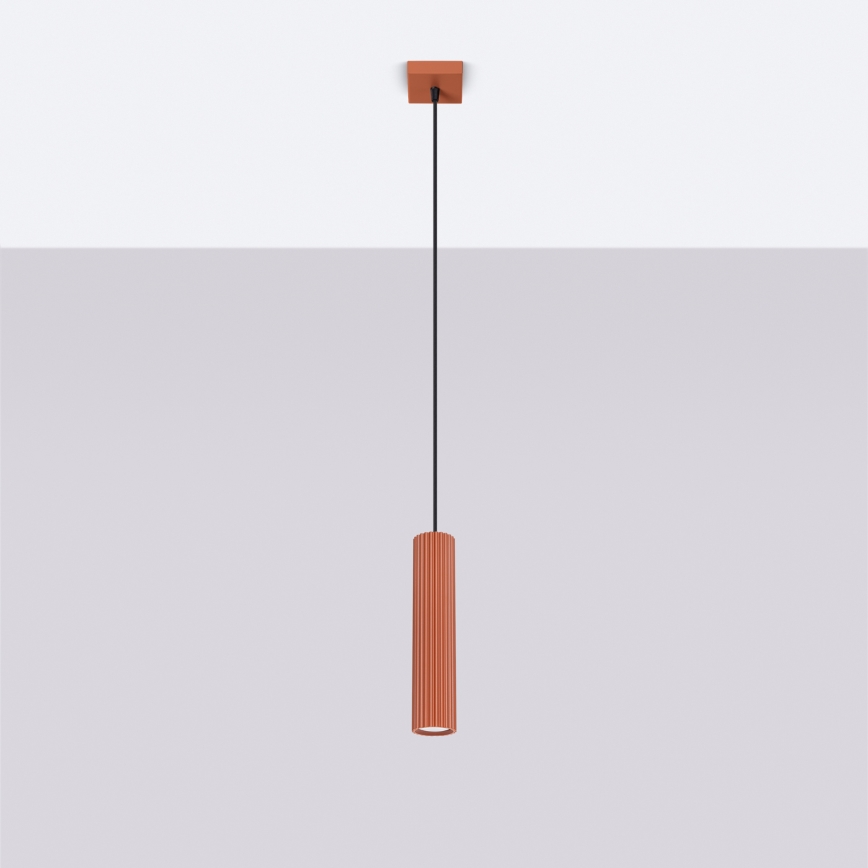 Luster na lanku KARBON 1xGU10/10W/230V červená