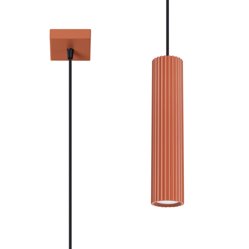 Luster na lanku KARBON 1xGU10/10W/230V červená
