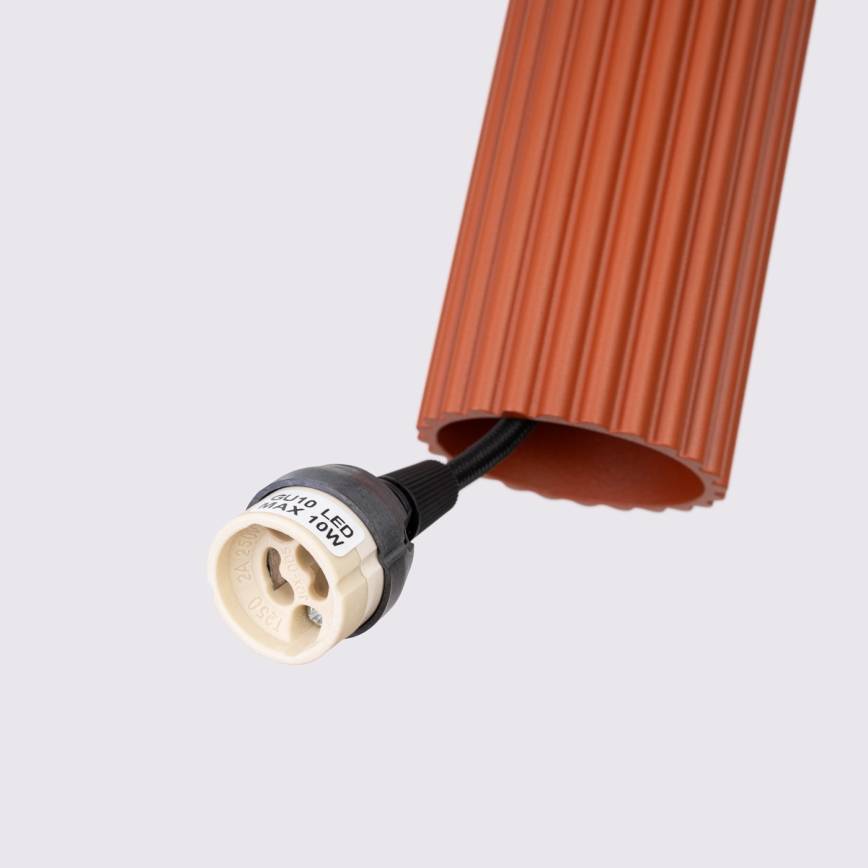 Luster na lanku KARBON 1xGU10/10W/230V červená