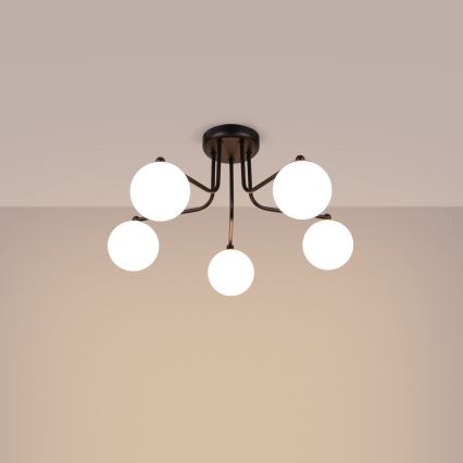 Luster na tyči ASTRAL 5xG9/8W/230V čierna