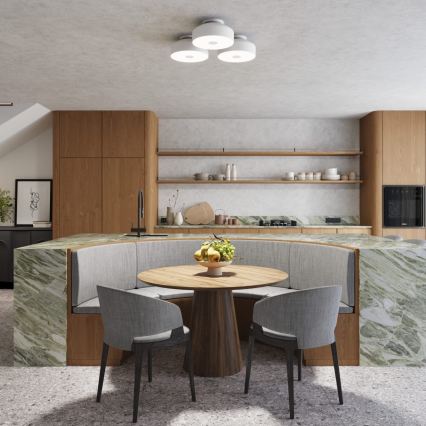 Stropné svietidlo OMIQ, 4×E27/15W/230V, priemer 30 cm, biele