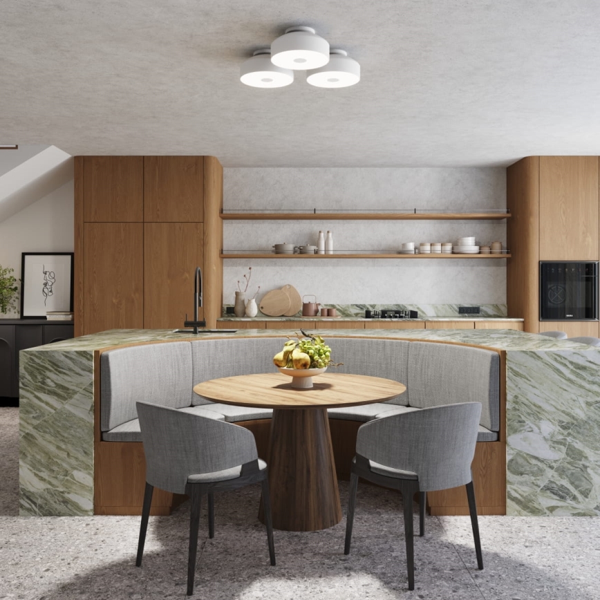 Stropné svietidlo OMIQ, 4×E27/15W/230V, priemer 30 cm, biele