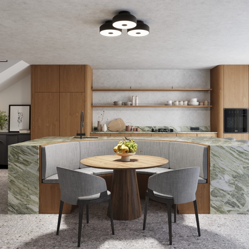 Stropné svietidlo OMIQ 4xE27/15W/230V pr. 30 cm čierna