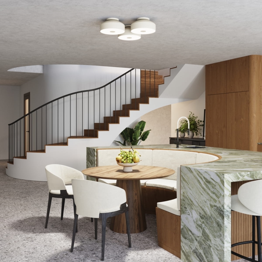 Stropné svietidlo OMIQ 4xE27/15W/230V pr. 30 cm krémové