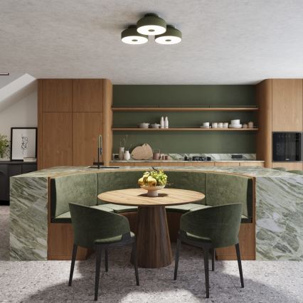 Stropné svietidlo OMIQ 4xE27/15W/230V pr. 30 cm zelené