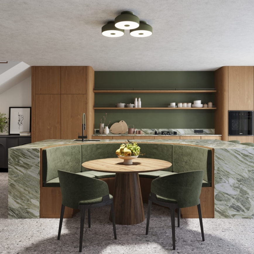 Stropné svietidlo OMIQ 4xE27/15W/230V pr. 30 cm zelené