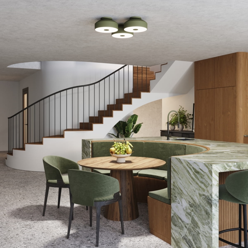 Stropné svietidlo OMIQ 4xE27/15W/230V pr. 30 cm zelené