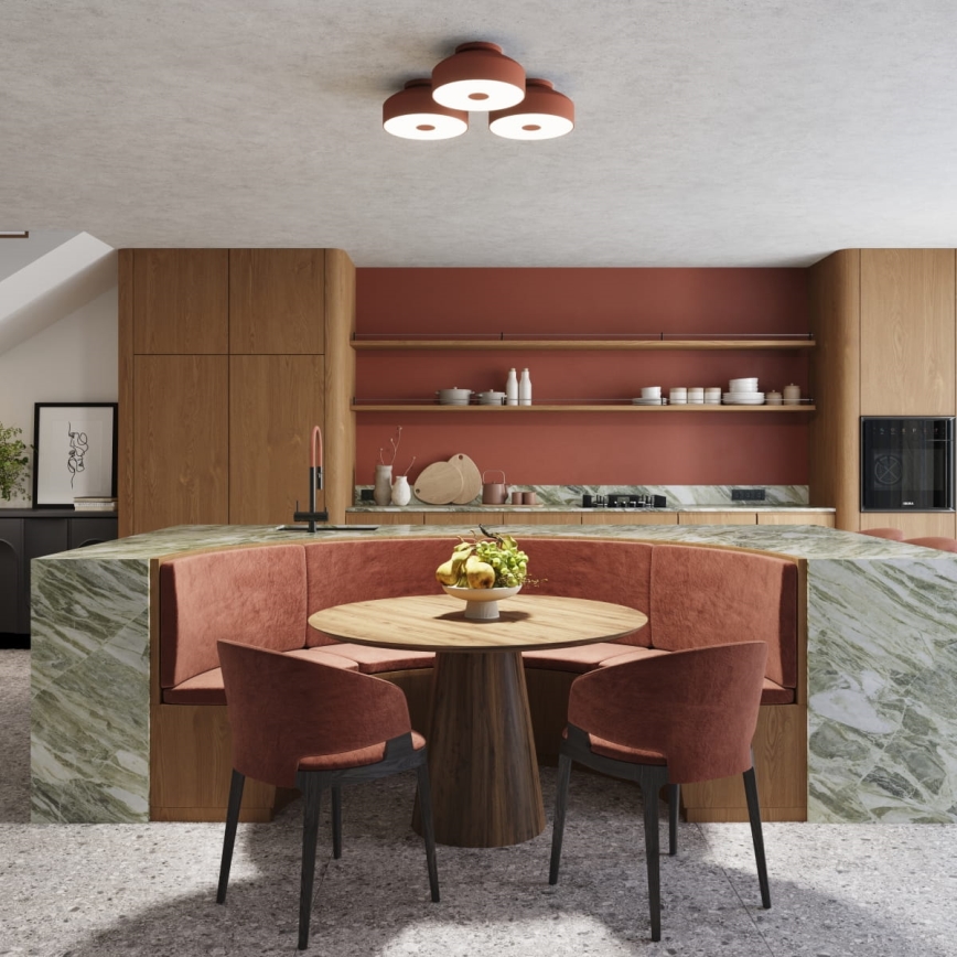 Stropné svietidlo OMIQ 4xE27/15W/230V priemer 30 cm červené