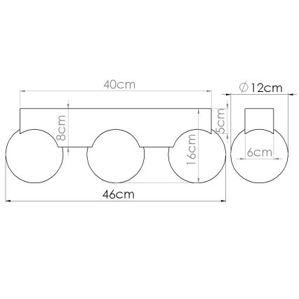 Stropné svietidlo BULBO 3xG9/8W/230V buk/biela
